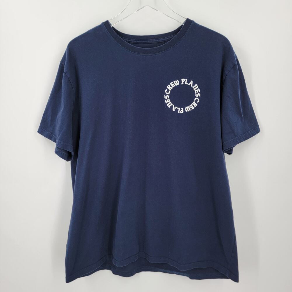 Paper Planes T Shirt Mens Large Blue White Planes Crew Crew Neck